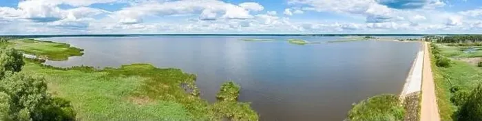 Framed Print : water surface of Luban water reservoir in Belarus. beautiful summer landscape. aerial panoramic view Framed Print : water surface of Luban water reservoir in Belarus. beautiful summer landscape. aerial panoramic view