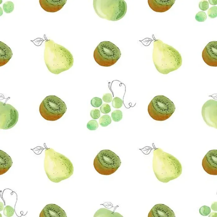 Framed Print : Watercolor green grapes, kiwi, pear fruit clipart Framed Print : Watercolor green grapes, kiwi, pear fruit clipart