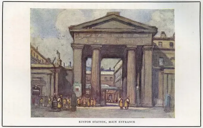 Framed Print : watercolour of Euston Railway Station, London, circa 1926 Framed Print : watercolour of Euston Railway Station, London, circa 1926