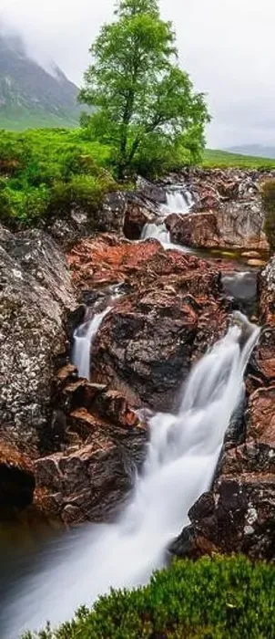 Framed Print : Waterfall under Buachaille Etive Mòr, River Coupall, Glen Etive and River Etive, Highlands, Scotland, UK Framed Print : Waterfall under Buachaille Etive Mòr, River Coupall, Glen Etive and River Etive, Highlands, Scotland, UK