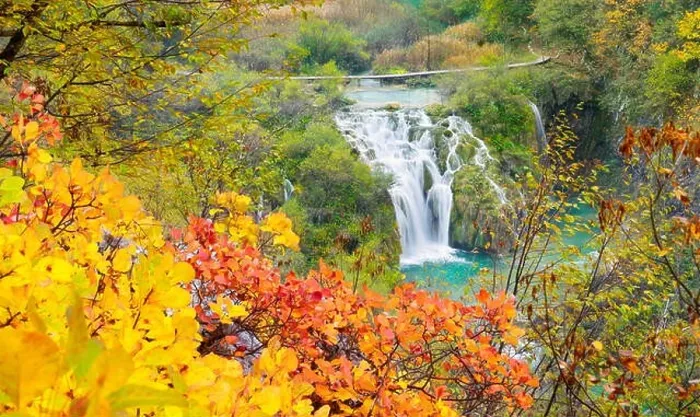 Framed Print : Waterfall in Plitvice Lakes National Park, autumn landscape, Croatia, UNESCO Framed Print : Waterfall in Plitvice Lakes National Park, autumn landscape, Croatia, UNESCO