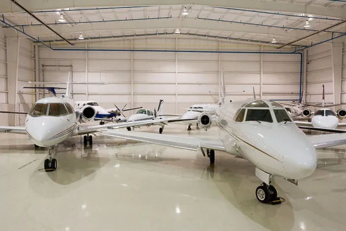 Framed Print : Waterford Michigan Private jets in a hangar at Oakland County International Airport Framed Print : Waterford Michigan Private jets in a hangar at Oakland County International Airport