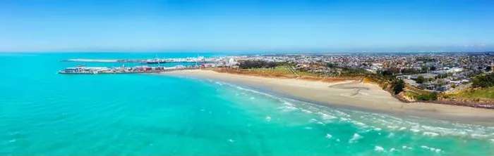 Framed Print : Waterfront of Timaru town on Pacific coaast of New Zealand South Island - aerial panorama of port Framed Print : Waterfront of Timaru town on Pacific coaast of New Zealand South Island - aerial panorama of port