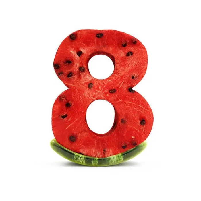 Framed Print : Watermelon Numbers isolated on white background (Number 8) Framed Print : Watermelon Numbers isolated on white background (Number 8)