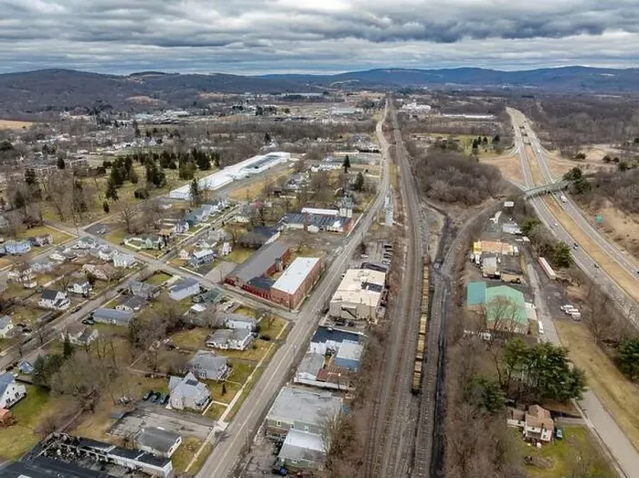 Framed Print : Waverly, NY, USA - 03-03-2024 - Cloudy winter aerial image of the downtown area in the Village of Waverly, NY Framed Print : Waverly, NY, USA - 03-03-2024 - Cloudy winter aerial image of the downtown area in the Village of Waverly, NY