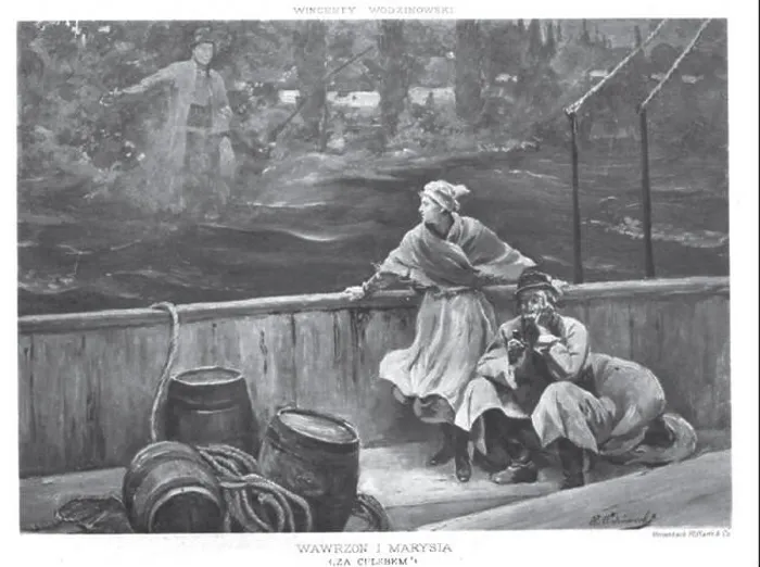 Framed Print : Wawrzon i Marysia. Za chlebem is a Polish work by Wodzinowski