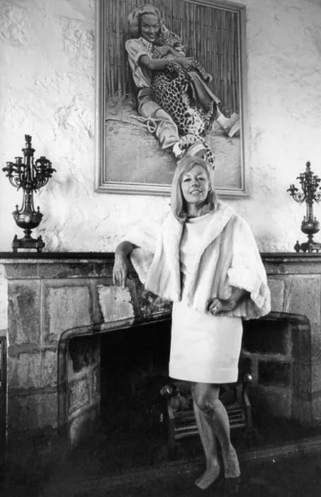 Framed Print : Wearing fake fur Michaela Denis in her Kenya home; an early wildlife film maker Framed Print : Wearing fake fur Michaela Denis in her Kenya home; an early wildlife film maker