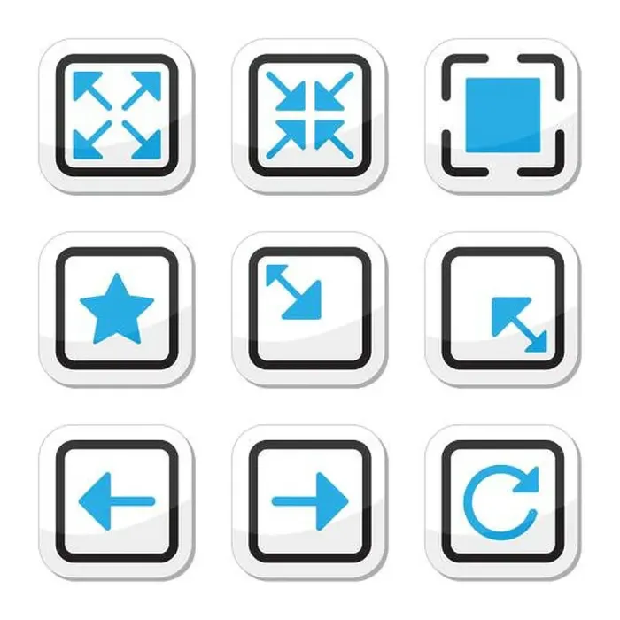 Framed Print : Web page screen size icons set