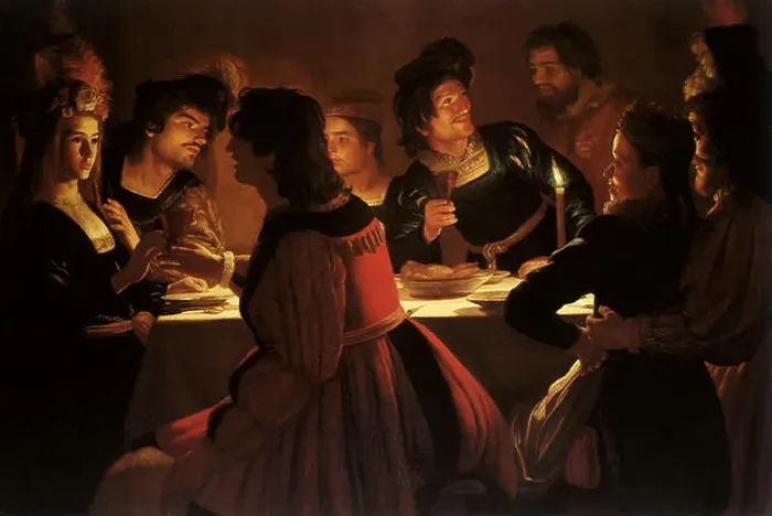Framed Print : The Wedding Supper, Honthorst, Gerard van, 1615 Framed Print : The Wedding Supper, Honthorst, Gerard van, 1615