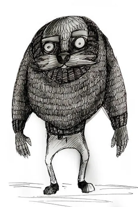 Framed Print : A weird anthropomorphic walrus or mole man