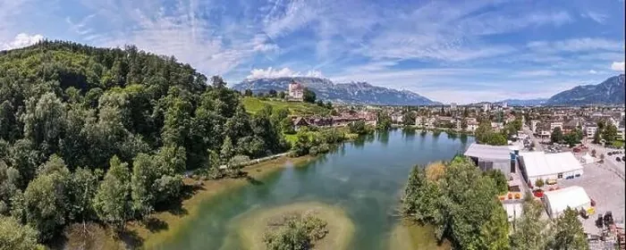 Framed Print : Werdenberg, Switzerland - 14 July 2024: drone view at the village of Werdenberg on Switzerland Framed Print : Werdenberg, Switzerland - 14 July 2024: drone view at the village of Werdenberg on Switzerland