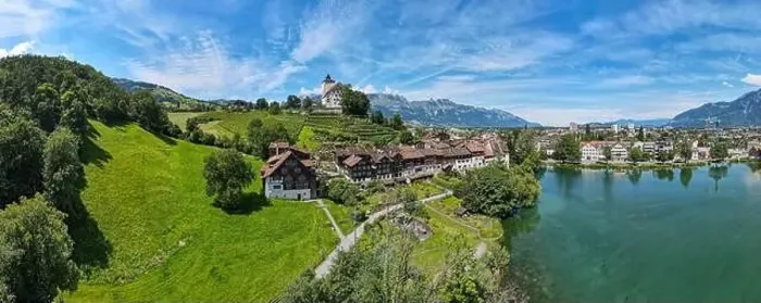 Framed Print : Werdenberg, Switzerland - 14 July 2024: drone view at the village of Werdenberg on Switzerland Framed Print : Werdenberg, Switzerland - 14 July 2024: drone view at the village of Werdenberg on Switzerland