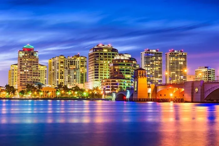 Framed Print : West Palm Beach, Florida, USA skyline on the Intracoastal Waterway Framed Print : West Palm Beach, Florida, USA skyline on the Intracoastal Waterway
