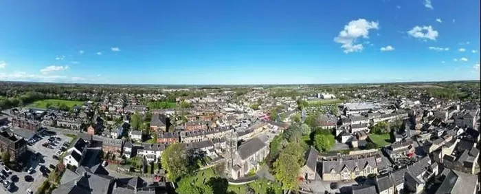 Framed Print : Wetherby Church, Yorkshire, Aerial Panorama
