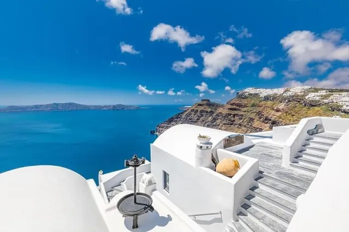 Framed Print : White architecture on Santorini island, Greece. Beautiful landscape, sea view. Luxury summer travel background, romantic vacation, amazing scenery Framed Print : White architecture on Santorini island, Greece. Beautiful landscape, sea view. Luxury summer travel background, romantic vacation, amazing scenery