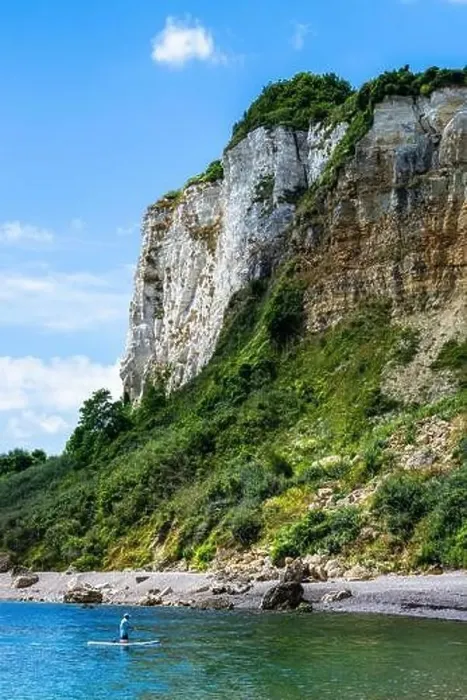 Framed Print : White Cliff, Jurassic Coast, Seaton, Devon, England Framed Print : White Cliff, Jurassic Coast, Seaton, Devon, England