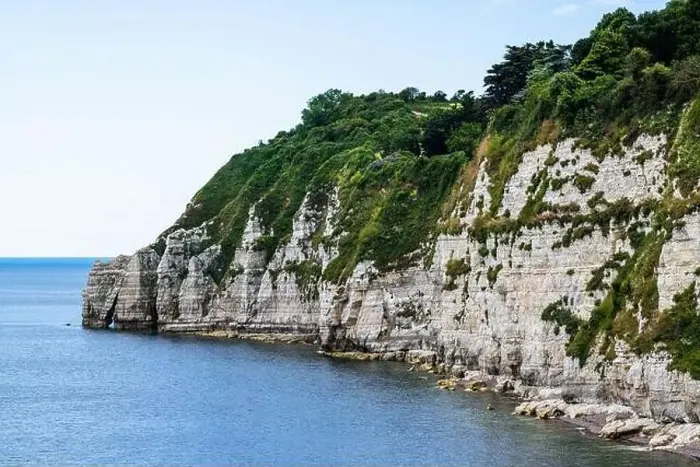Framed Print : White Cliffs and Beer Beach, Jurassic Coast, Beer Village, Seaton, Devon, England Framed Print : White Cliffs and Beer Beach, Jurassic Coast, Beer Village, Seaton, Devon, England