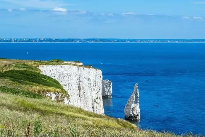 Framed Print : White Cliffs of Old Harry Rocks Jurassic Coast from a drone, Dorset Coast, Poole, England Framed Print : White Cliffs of Old Harry Rocks Jurassic Coast from a drone, Dorset Coast, Poole, England