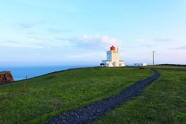 White lighthouse at Cape Dyrholaey