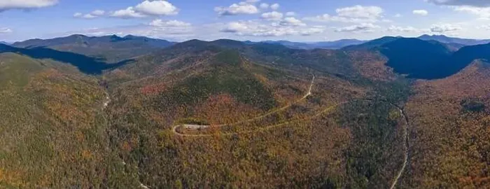 Framed Print : White Mountain National Forest fall foliage on Kancamagus Highway near Hancock Notch u-turn panorama aerial view Framed Print : White Mountain National Forest fall foliage on Kancamagus Highway near Hancock Notch u-turn panorama aerial view
