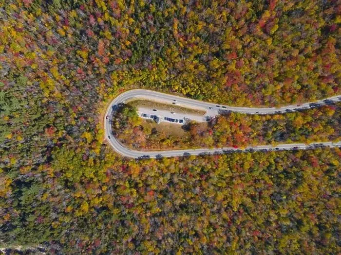 Framed Print : White Mountain National Forest fall foliage on Kancamagus Highway near Hancock Notch u-turn top view Framed Print : White Mountain National Forest fall foliage on Kancamagus Highway near Hancock Notch u-turn top view