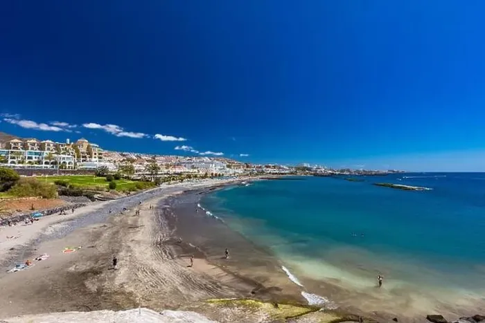 Framed Print : White sandy El Duque beach and coastline in Tenerife. Adeje coast Canary island, Spain Framed Print : White sandy El Duque beach and coastline in Tenerife. Adeje coast Canary island, Spain