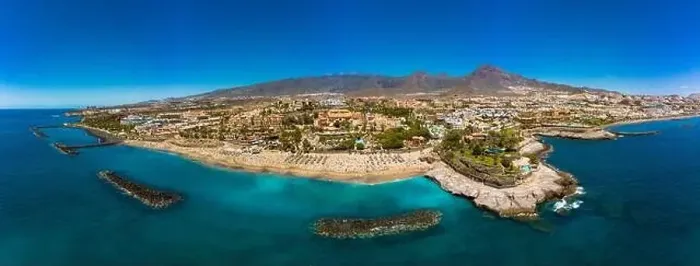Framed Print : White sandy El Duque beach and coastline in Tenerife. Adeje coast Canary island, Spain Framed Print : White sandy El Duque beach and coastline in Tenerife. Adeje coast Canary island, Spain