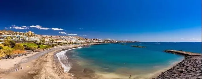Framed Print : White sandy El Duque beach and coastline in Tenerife. Adeje coast Canary island, Spain Framed Print : White sandy El Duque beach and coastline in Tenerife. Adeje coast Canary island, Spain