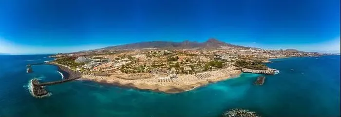 Framed Print : White sandy El Duque beach and coastline in Tenerife. Adeje coast Canary island, Spain Framed Print : White sandy El Duque beach and coastline in Tenerife. Adeje coast Canary island, Spain