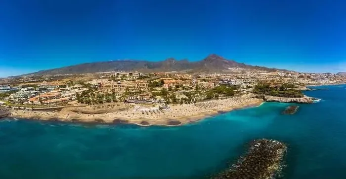 Framed Print : White sandy El Duque beach and coastline in Tenerife. Adeje coast Canary island, Spain Framed Print : White sandy El Duque beach and coastline in Tenerife. Adeje coast Canary island, Spain