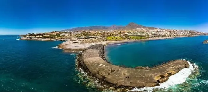Framed Print : White sandy El Duque beach and coastline in Tenerife. Adeje coast Canary island, Spain Framed Print : White sandy El Duque beach and coastline in Tenerife. Adeje coast Canary island, Spain