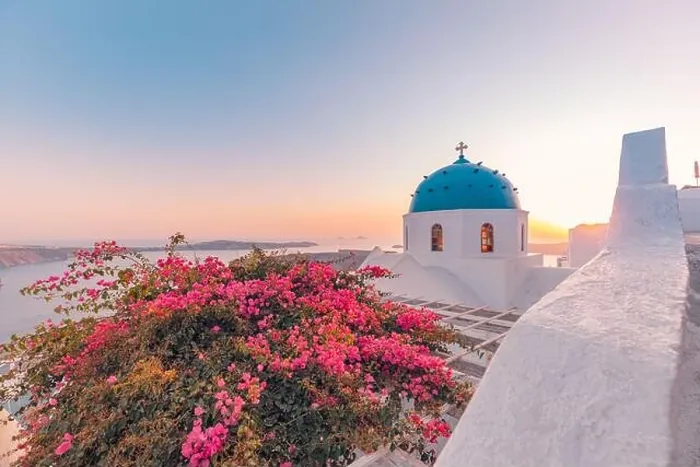 Framed Print : White wash architecture on Santorini Island, Greece. The view toward Caldera sea with relaxing summer travel vacation mood, vibes. Romance love couple Framed Print : White wash architecture on Santorini Island, Greece. The view toward Caldera sea with relaxing summer travel vacation mood, vibes. Romance love couple