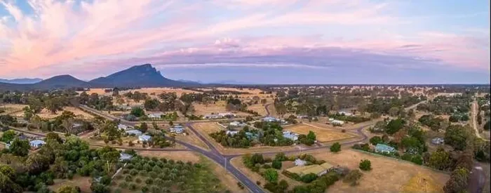 Framed Print : Wide aerial panorama of Australian countryside at dusk Framed Print : Wide aerial panorama of Australian countryside at dusk