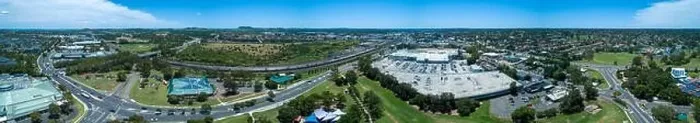 Framed Print : Wide aerial panorama of Campbelltown suburb of Sydney in New South Wales, Australia Framed Print : Wide aerial panorama of Campbelltown suburb of Sydney in New South Wales, Australia