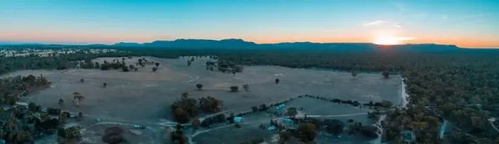 Framed Print : Wide aerial panorama of Grampians mountains, farmland, and forest at sunset. Victoria, Australia Framed Print : Wide aerial panorama of Grampians mountains, farmland, and forest at sunset. Victoria, Australia