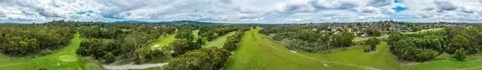 Framed Print : Wide aerial panorama of Rowville Golf Course and reserve in Melbourne, Australia Framed Print : Wide aerial panorama of Rowville Golf Course and reserve in Melbourne, Australia