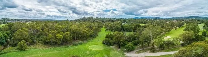 Framed Print : Wide aerial panorama of Rowville reserve in Melbourne, Australia