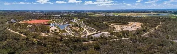 Framed Print : Wide aerial panorama of Royal Botanic Gardens in Cranbourne, VIctoria, Australia