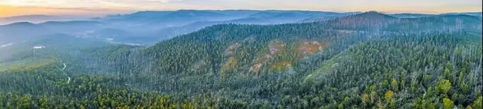 Framed Print : Wide aerial panorama of Yarra Ranges National Park at sunset in Victoria, Australia Framed Print : Wide aerial panorama of Yarra Ranges National Park at sunset in Victoria, Australia