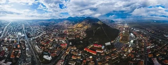 Framed Print : Wide panorama of Deva fortress and city around, Romania Framed Print : Wide panorama of Deva fortress and city around, Romania