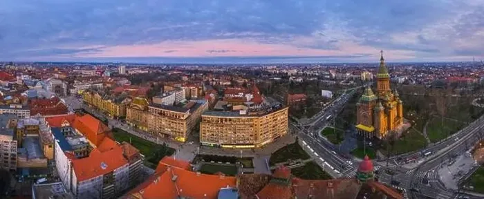 Framed Print : Wide panorama of Timisoara city, Romania. Timisoara at twiligh evening time Framed Print : Wide panorama of Timisoara city, Romania. Timisoara at twiligh evening time