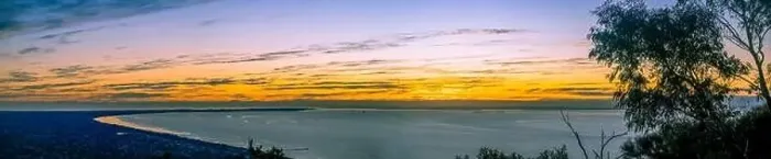 Framed Print : Wide panoramic landscape of sunset over Mornington Peninsula in Melbourne, Australia Framed Print : Wide panoramic landscape of sunset over Mornington Peninsula in Melbourne, Australia