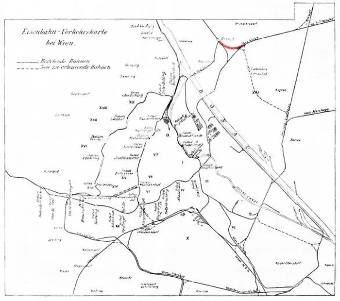 Framed Print : The Wien Eisenbahn Verkehrskarte is a railway transport map from 1911 Framed Print : The Wien Eisenbahn Verkehrskarte is a railway transport map from 1911