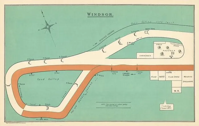 Framed Print : Windsor racecourse, Berkshire. BAYLES 1903 old antique vintage map plan chart