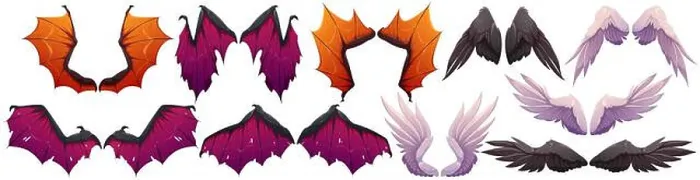 Framed Print : Wings of demon and angel Halloween collection Framed Print : Wings of demon and angel Halloween collection