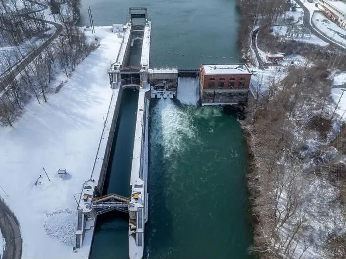 Framed Print : Winter aerial Image of the Erie Canal Locks found in Seneca Falls, NY, between Seneca Lake and Cayuga Lake Framed Print : Winter aerial Image of the Erie Canal Locks found in Seneca Falls, NY, between Seneca Lake and Cayuga Lake