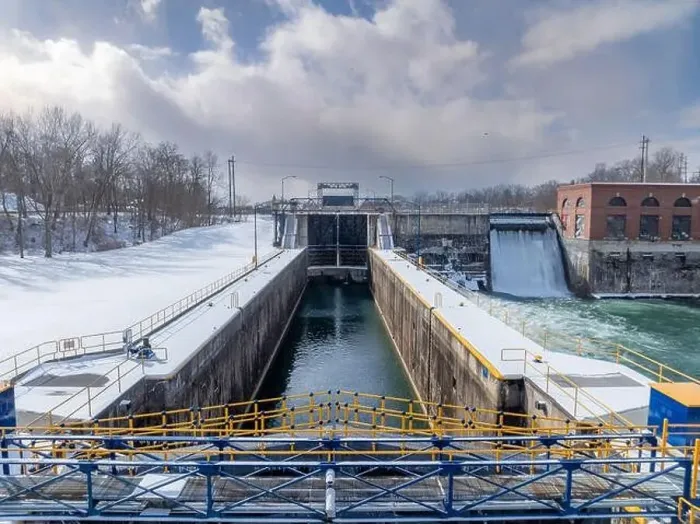 Framed Print : Winter aerial Image of the Erie Canal Locks found in Seneca Falls, NY, between Seneca Lake and Cayuga Lake Framed Print : Winter aerial Image of the Erie Canal Locks found in Seneca Falls, NY, between Seneca Lake and Cayuga Lake