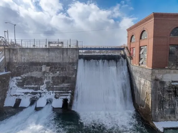 Framed Print : Winter aerial Image of the Erie Canal Locks found in Seneca Falls, NY, between Seneca Lake and Cayuga Lake