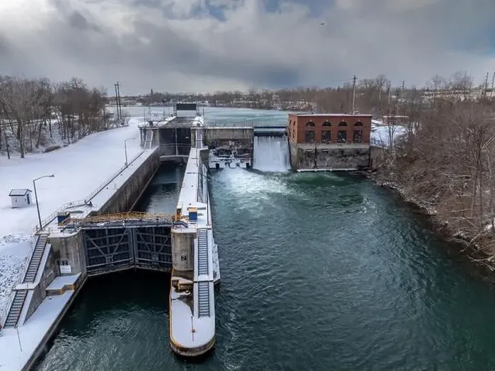 Framed Print : Winter aerial Image of the Erie Canal Locks found in Seneca Falls, NY, between Seneca Lake and Cayuga Lake Framed Print : Winter aerial Image of the Erie Canal Locks found in Seneca Falls, NY, between Seneca Lake and Cayuga Lake