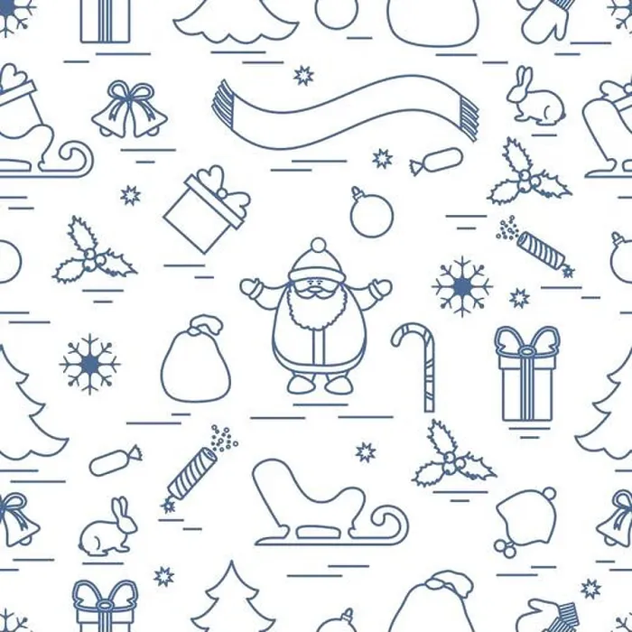 Framed Print : Winter seamless pattern with variety Christmas elements: tree Framed Print : Winter seamless pattern with variety Christmas elements: tree